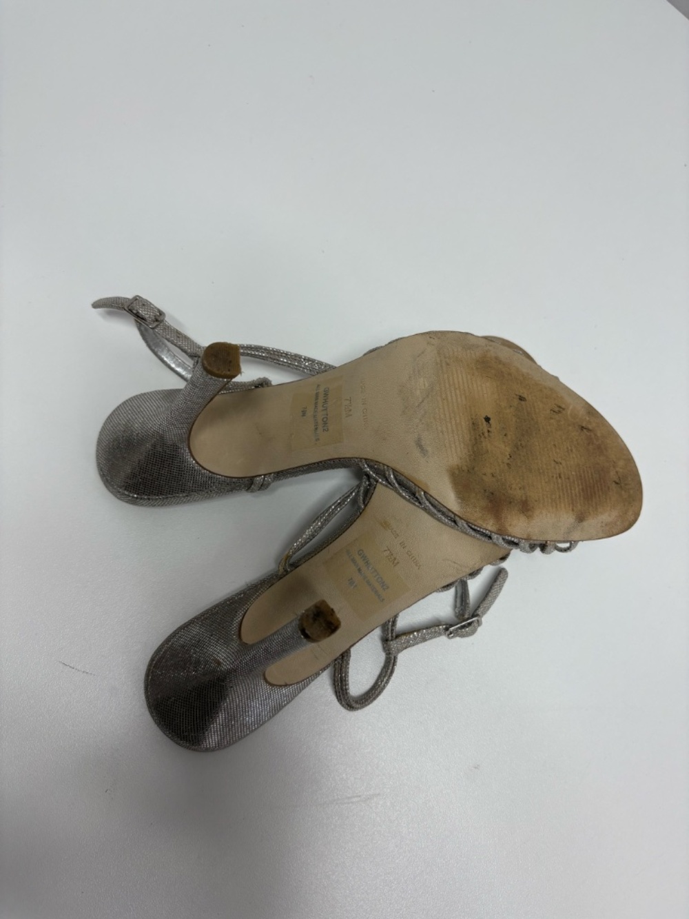 Guess by Marciano Silver Metallic Heeled Sandals - Size 7.5 - Picture 5 of 15